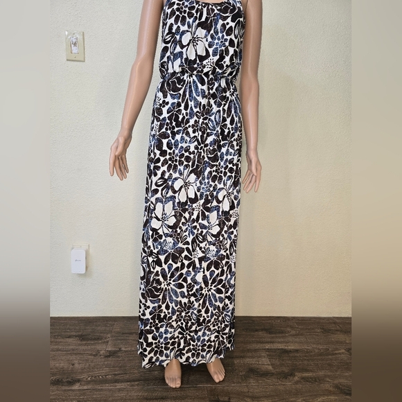Loft, Women’s Maxi Dress Brown White Floral Stretch Size XSmall - Picture 6 of 9